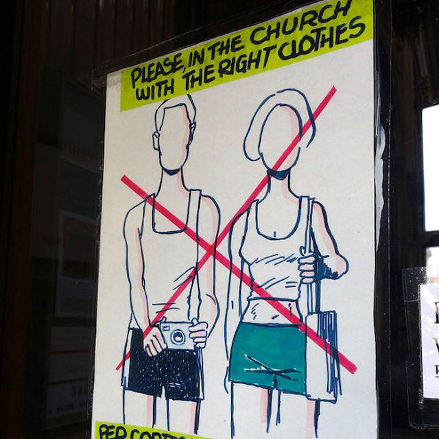 Clothing rules sign
