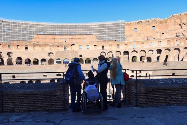 visiting the colosseum in a wheelchair
