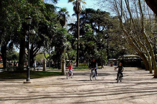 cycling in villa borghese park