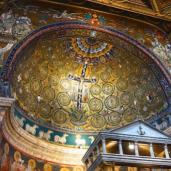 mosaic apse of san clemente church in rome