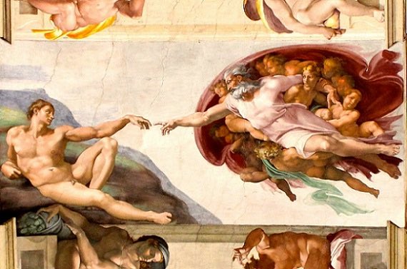 the creation of adam by michelangelo - sistine chapel