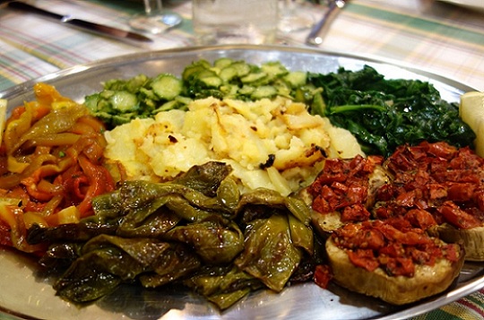 mixed veggies at sora lucia in rome