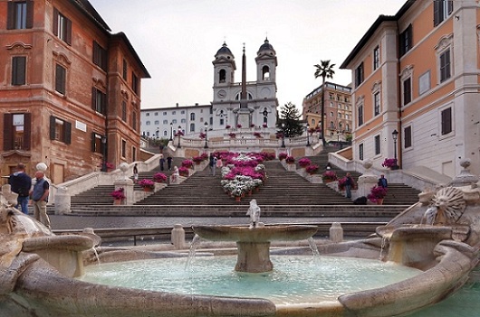 spanish steps early morning