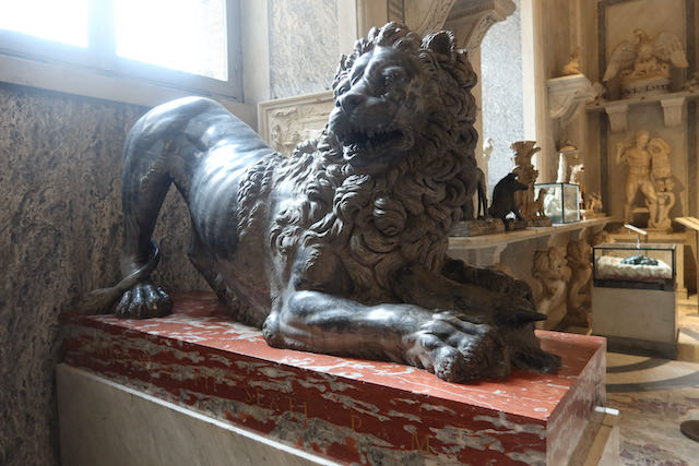 Lion's Sculpture at Room of the Animals