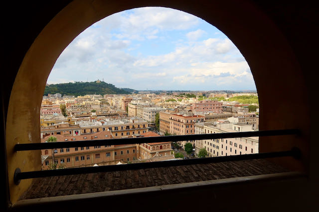 rome city views from bramante staircase